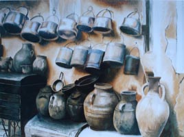 Натюрморт с кувшинами, открытка 30х400,0 копия,&nbsp; Н.Резник
